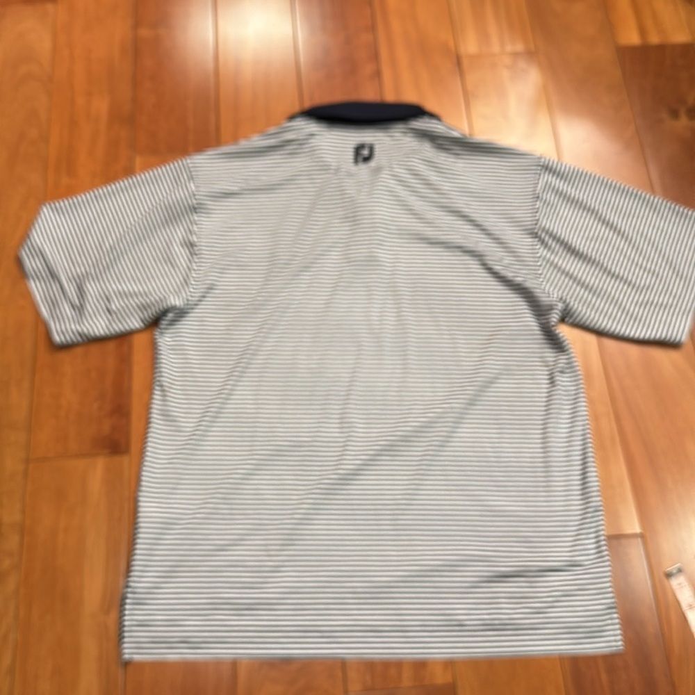 FootJoy FJ Men’s Golf Stretch Striped embroidered Logo Polo Shirt Size L - Picture 7 of 10